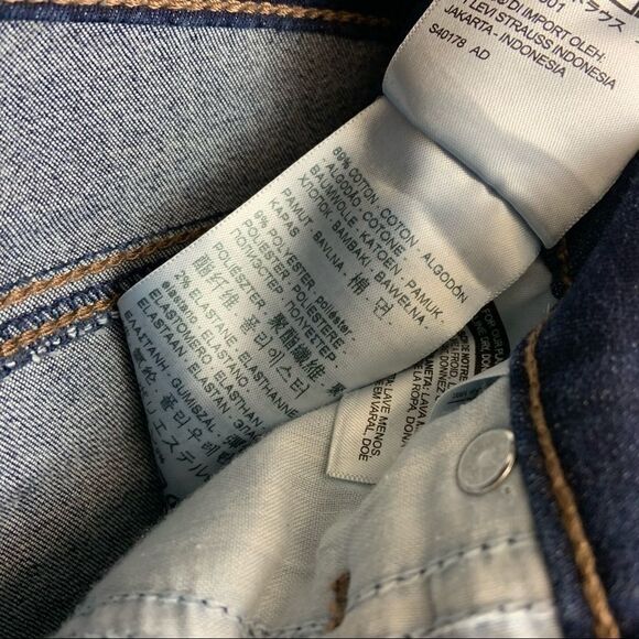 Levi Dark Wash "Slimming Skinny" HiRise Jean V9 - Picture 3 of 6